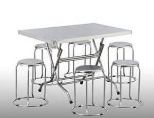 Bàn inox chữ nhật chân xếp BX1